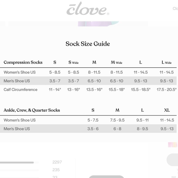 NWT | Clove Compression Socks Black | Sz S, M, L - Picture 3 of 3